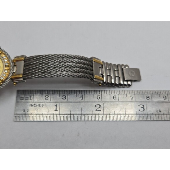 Vintage Rofina Supreme 22K Gold Plated Cable Bracelet Quartz Watch New Battery main image 7